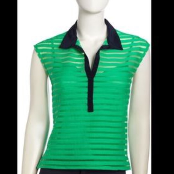 Nanette Lepore Sheer Stripe Gumball Top - Picture 1 of 4